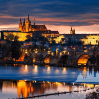 Prague Castle sunset